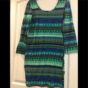 🌼3/$15🌼 Drama Gold Green Dress Large